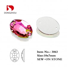 DZ 3063 10X7 MM  oval shape crystal sew on stone 